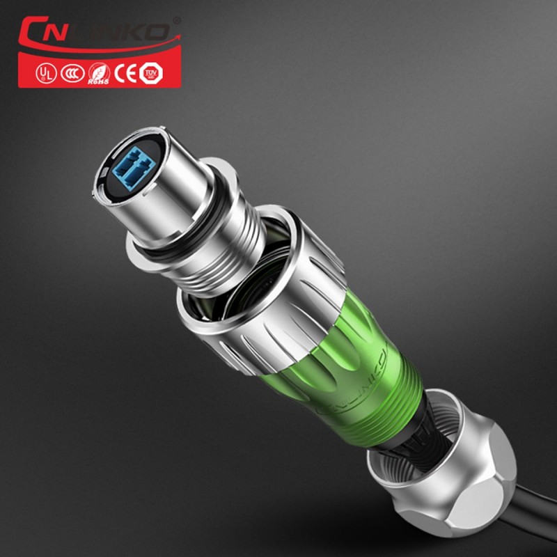 Connecteur Fibre Optique CNLINKO BD-24 Étanche IP68 - LC Monomode Double Cœur Pour Équipements Industriels