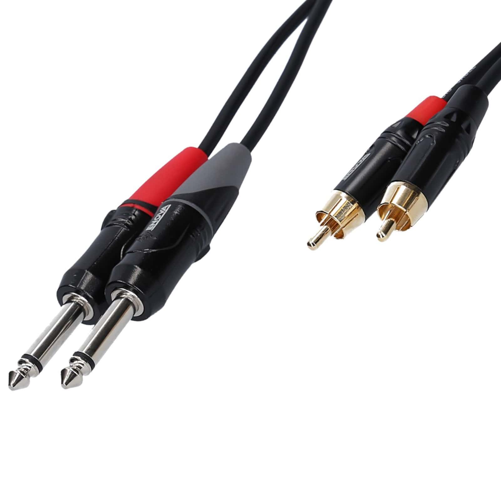 ENOVA, audio adapter cable, 4 meters 3.5mm jack stereo to 2x 6.3mm jack  mono