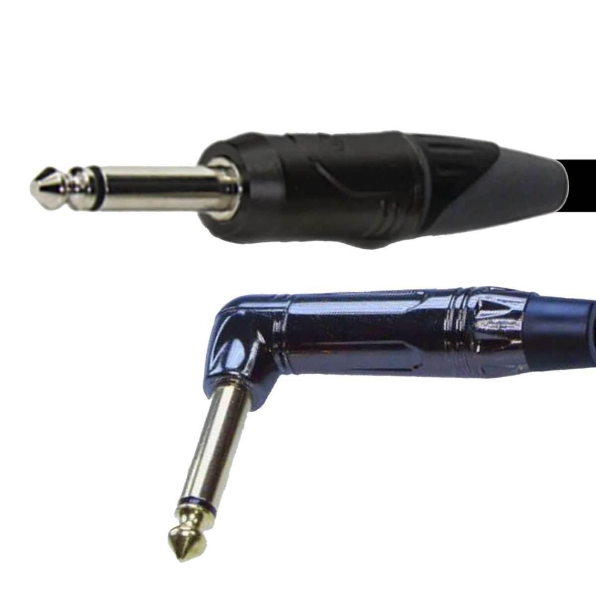 10 m 1/4" angle plug 2 pole Jack - Jack instrument cable with conductive PE shielding