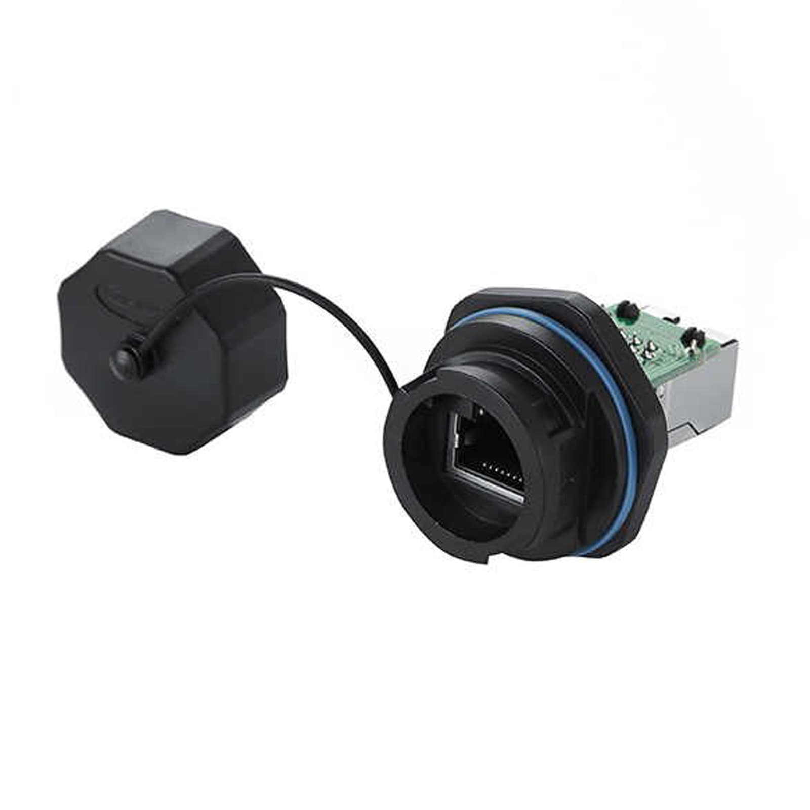 CNLINKO YT-RJ45 Chassis Connector RJ45 panel mount connector round with  protection cover feedthrough