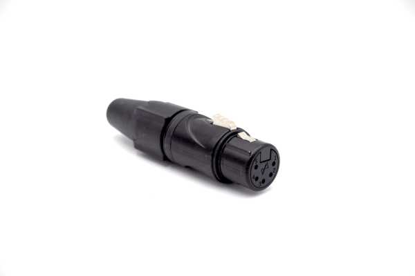 EnovaNxt XLR Kabelstecker weichbchen 5-polig, PureCoreNxt schwarzes Metallgehäuse, schwarze Kabeltülle