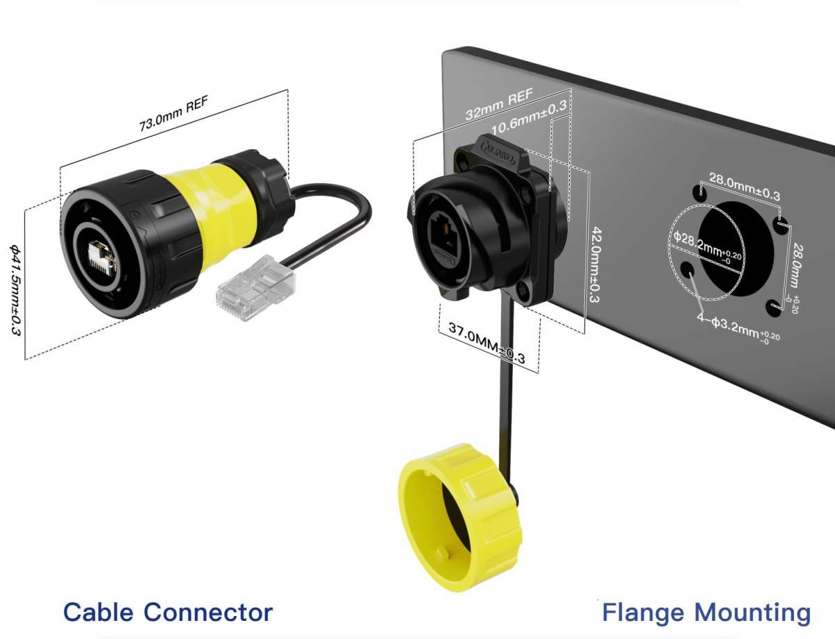 waterproof RJ45 socket IP68