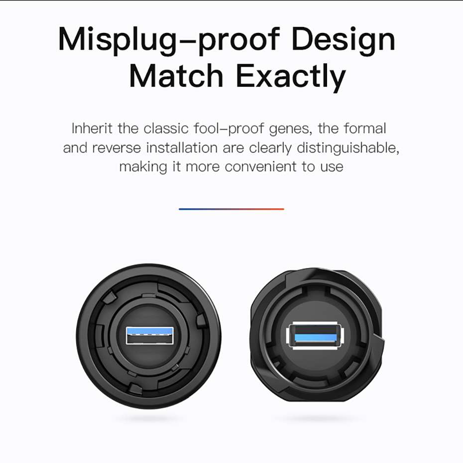 YM-24 Data USB cable IP68, USB 3.0 CNLINKO to type A male 1 m