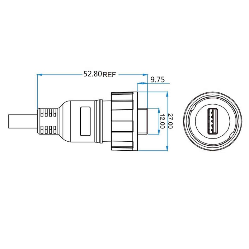 KCUABBKPM  TUK Limited USB-Einbaubuchse, A auf B, USB-A 2.0