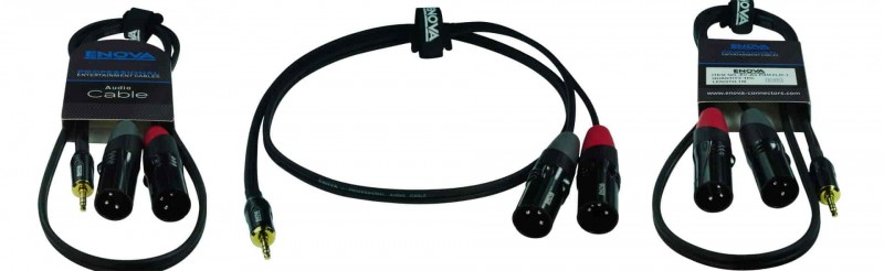 ENOVA Cable adaptador de jack de 3,5 mm a 2 x XLR macho Cable en Y estéreo  de 1 metro