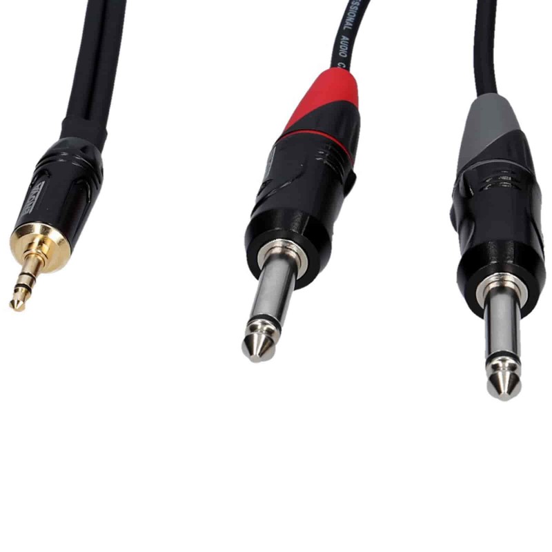 ENOVA Audio Cables 3.5 mm stereo to 2 x 6.3 mm Plug 2 pin mono