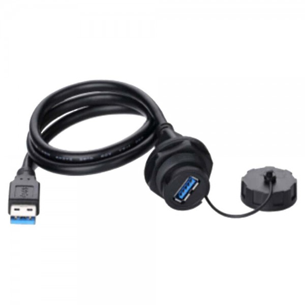 2 m USB Kabel IP67. USB 3.0 Typ A als Geräteeinbau Version