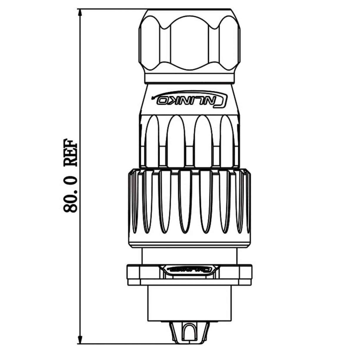 DH-20 power connector M20 3-pin male plug 500 V 20 A IP67