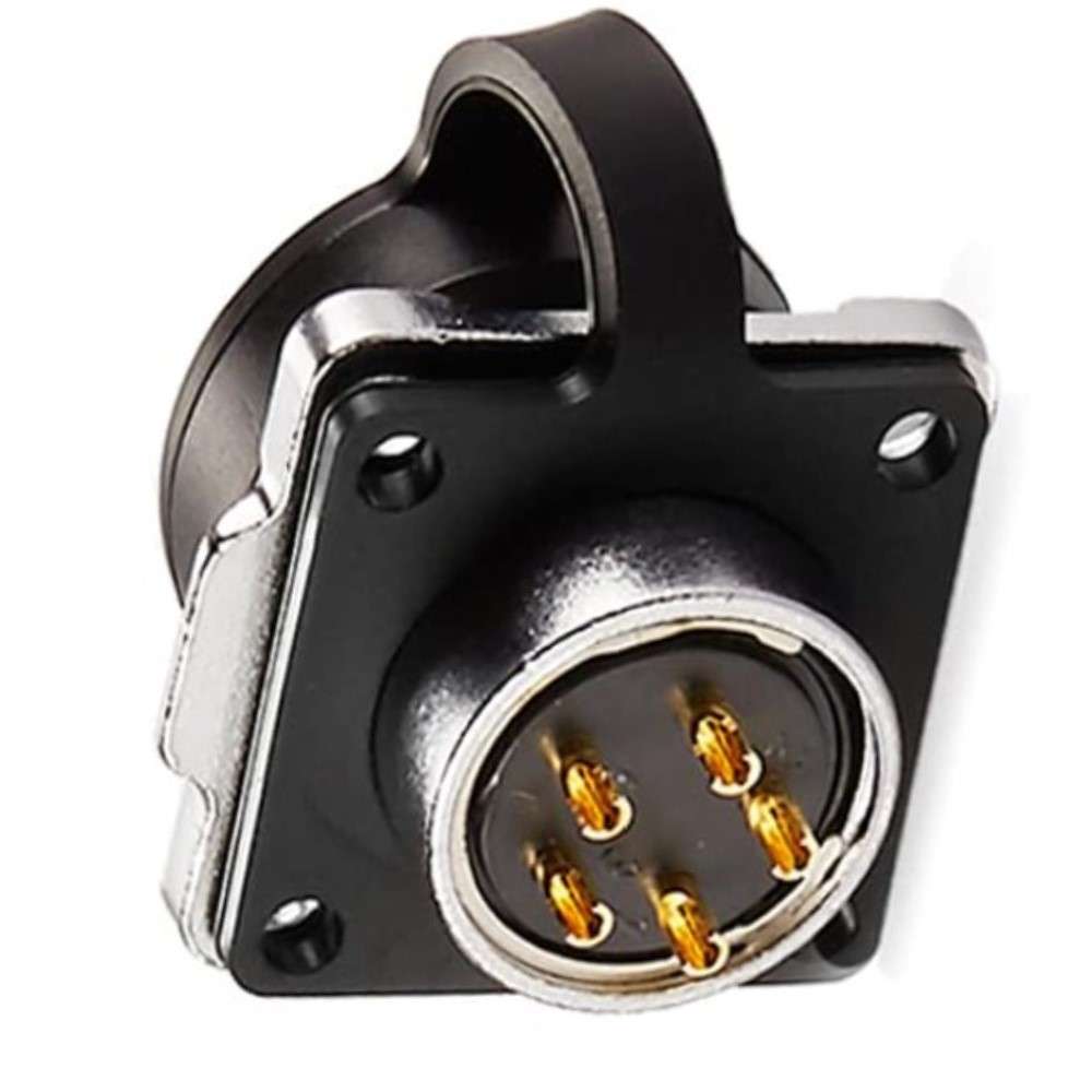 DH-20 power connector M20 5-pin female chassis square 500 V 12 A IP67 with barrier