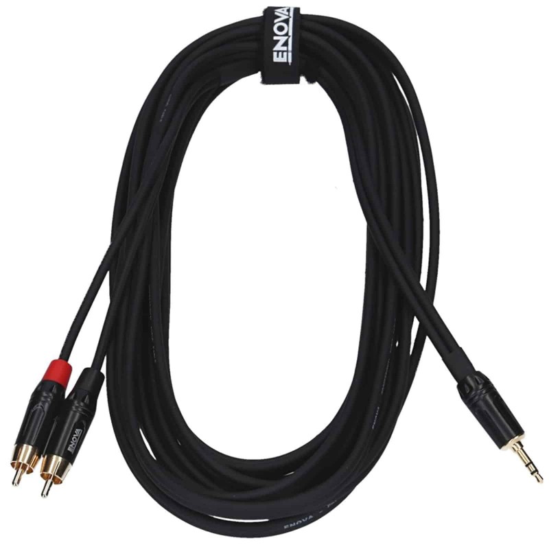 conecto CC50492 Câble audio stéréo (Prise jack 3,5 mm vers Prise jack 3,5  mm), design ultra fin, 10,0m, noir