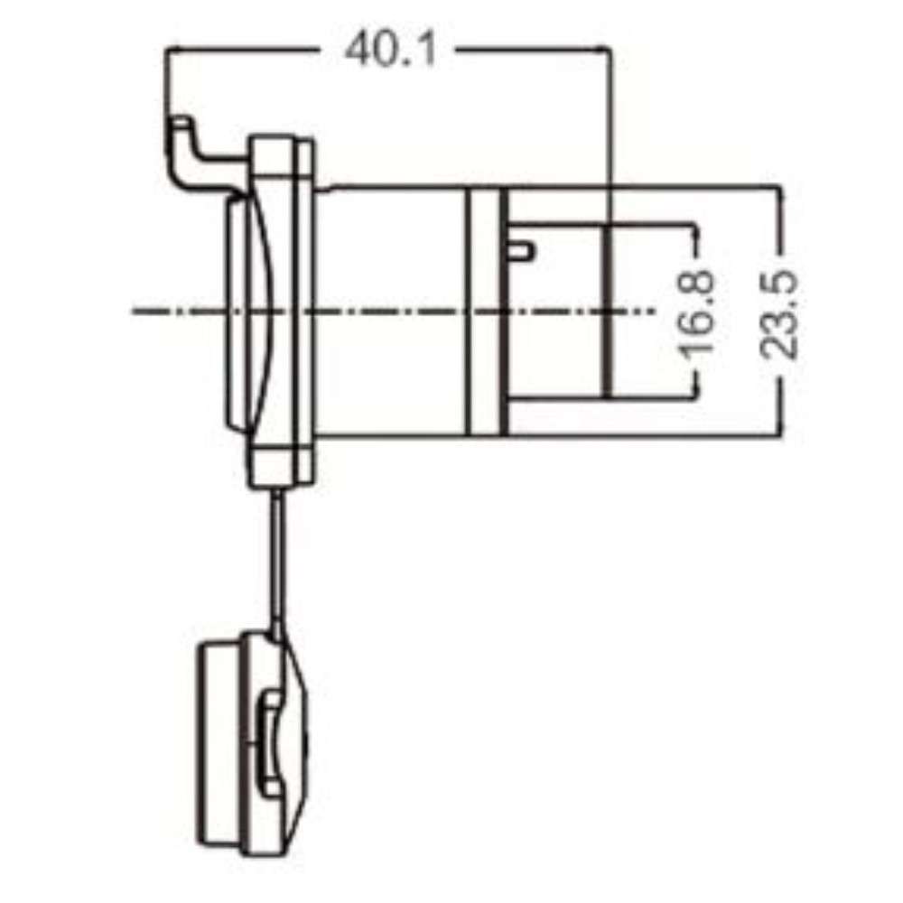 YT-RJ45 chassis connector feedthrough IP65 - Ethernet Chassis Connector with port upwards