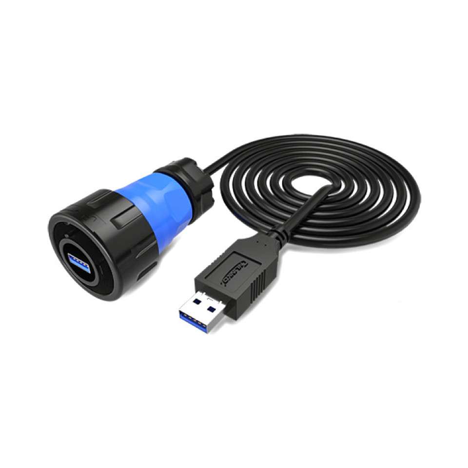 YM-24 Data USB cable IP68, USB 3.0 CNLINKO to type A male 1 m