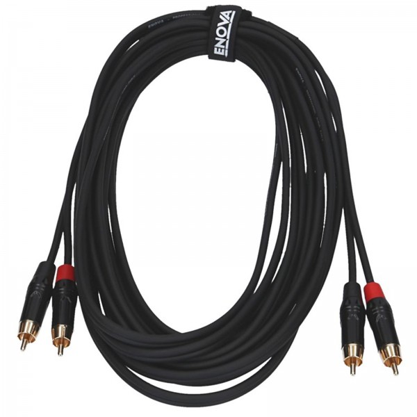 ENOVA CLMM-Serie. 3 m 2x Cinch male. Hifi Kabel stereo mit hochwertigen Steckverbinder mit vergoldeten Lötkontakten.