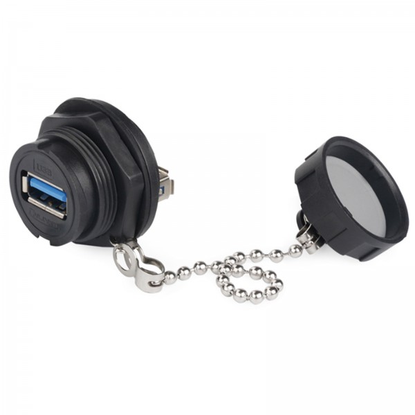 USB Chassisbuchse - feedthrough - mit Schutzdeckel