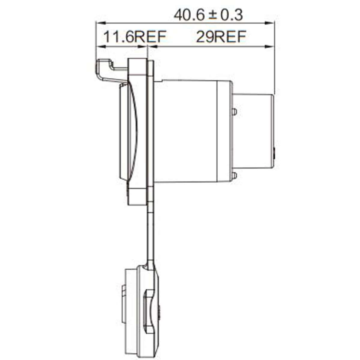 YT-RJ45 Receptacle Feedthrough IP65 - Ethernet Chassis Connector feedthrough